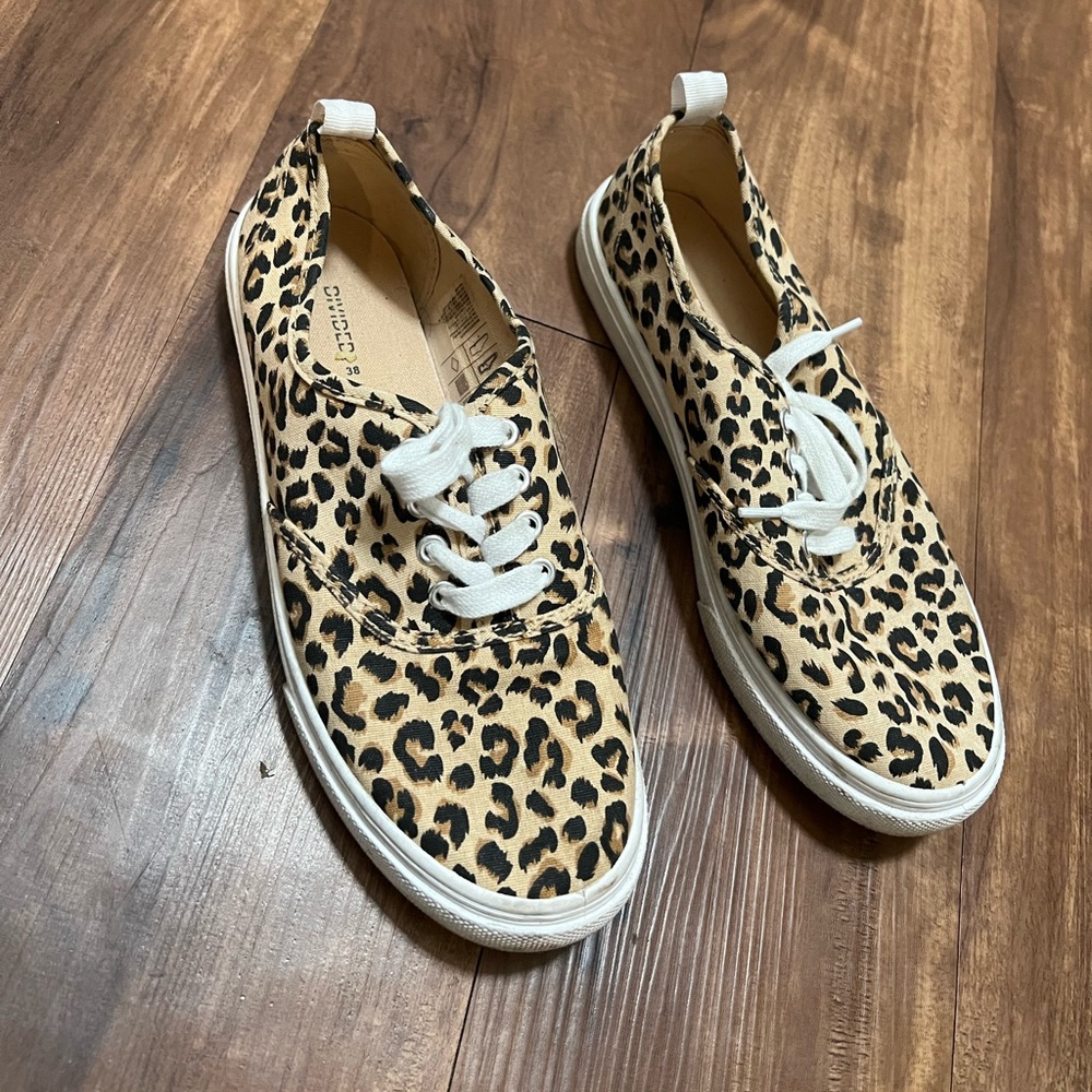 Leopard Print Sneakers (size 8)